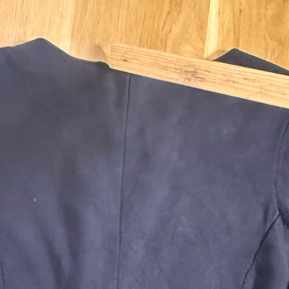 Eileen Fisher Long Knit Cardigan Jacket, Black Silk-Cotton Blend leather trim XL - Picture 11 of 12